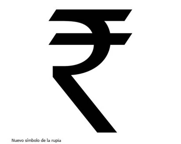 El nuevo símbolo de la moneda  oficial de la India (rupia)