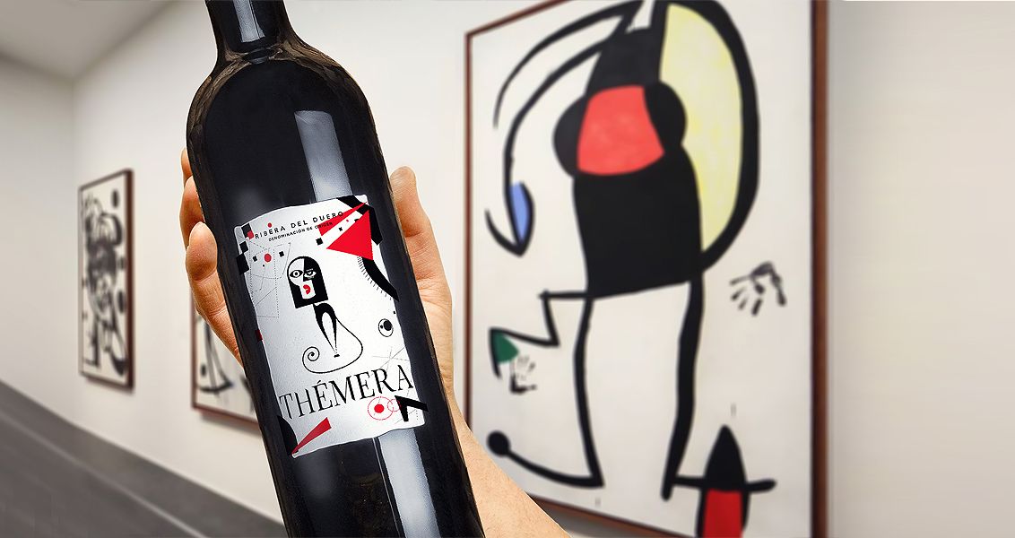 Etiqueta vino inspirada en Joan Miró